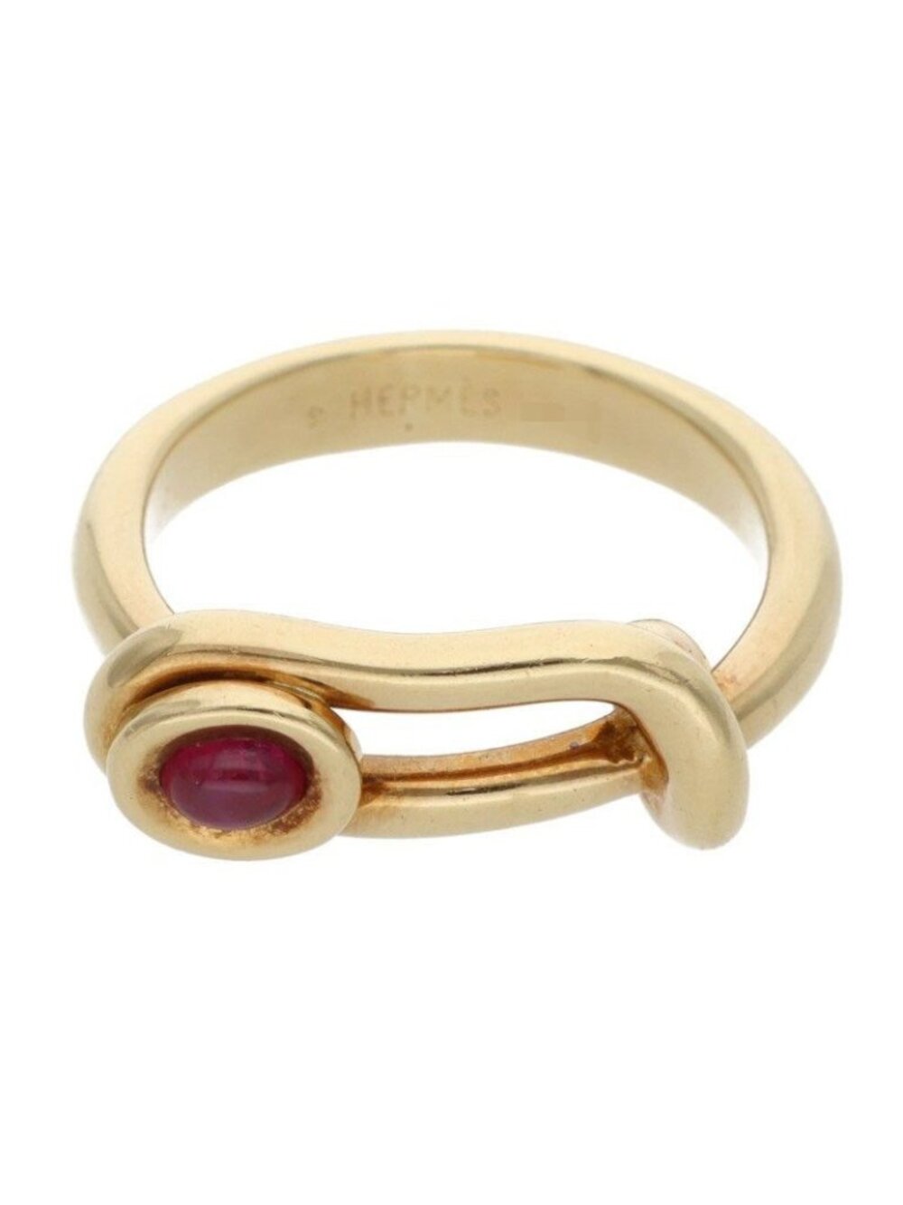Hermes 18k Yellow Gold Ruby Ring